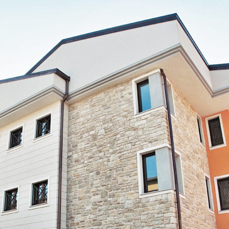 Hauswand verklinkert