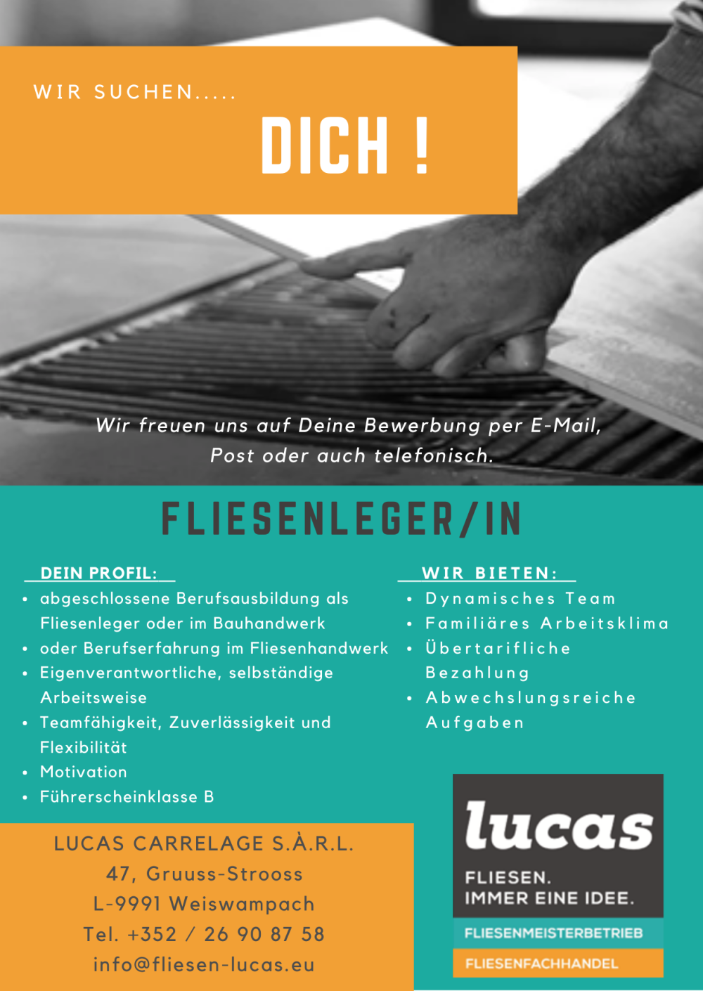 Stellenangebot Fliesenleger Luxembourg